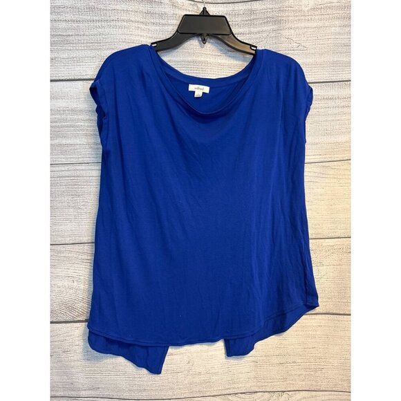 Aritzia Wilfred Royal Blue Short Sleeve Drape Top Size S - Picture 1 of 3
